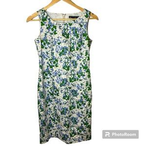 Brooks Brothers 346 Petite‎ 100% Cotton Floral Dress Fully Lined Size 2P